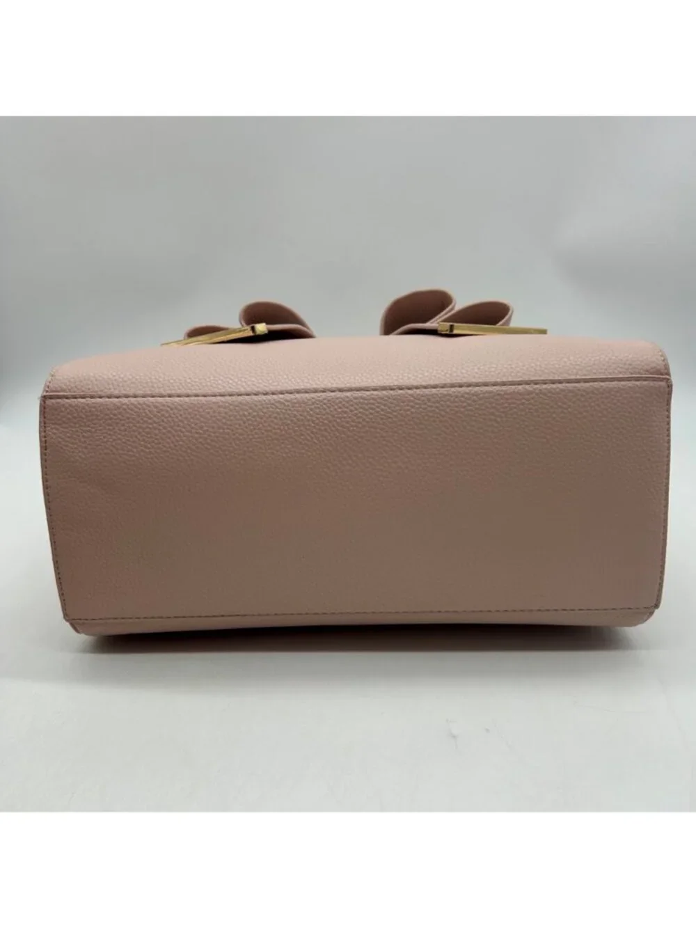 Grossi Pink Faux Leather Poppy Bowtie Top Handle Satchel Bag